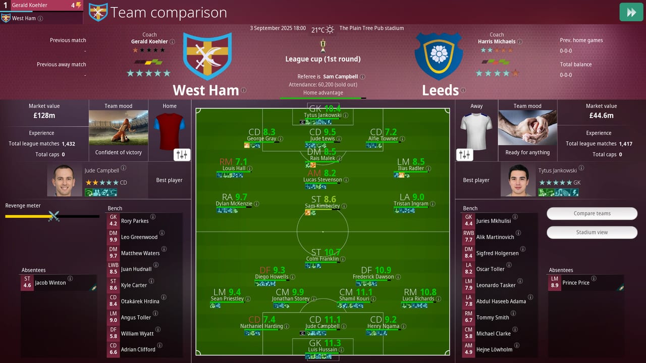 WE ARE FOOTBALL 2027 overview screenshot of club management and stadium presentation